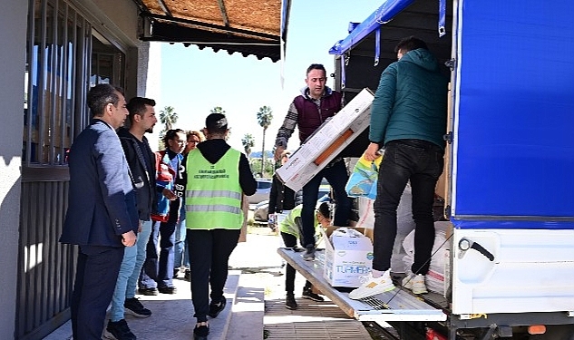 Belediye'ye gelen yardımlar koordinasyon merkezine teslim edildi