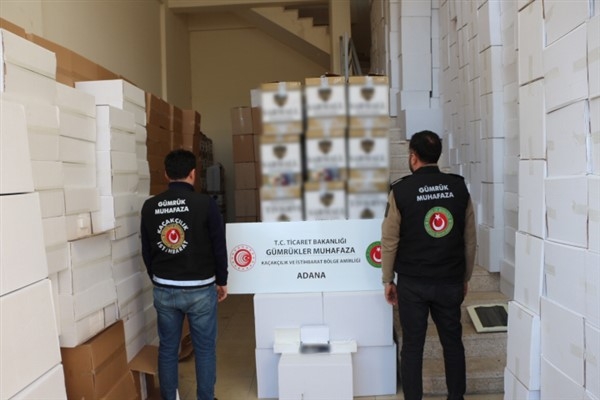 Adana’da 11 milyon adet makaron ele geçirildi