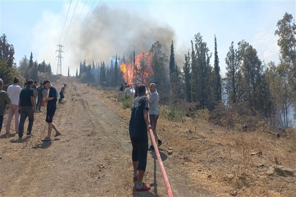 Bornova’daki yangına  müdahale ediliyor