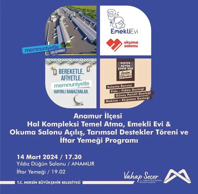 Seçerden Hal Temel Atma Törenine ve Emekli Evi  Açılış Törenine Davet