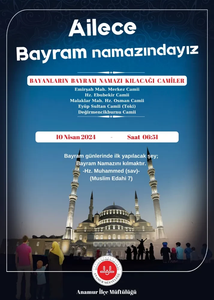 Anamur da Bayanlarımızın Bayram Namazı Kılması İçin  Bu Camiler Hazırlandı