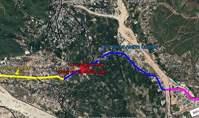 Antalya Bahtılı Kuruçay Köprüsü ve bağlantı yolları kısmi olarak trafiğe kapatılacak