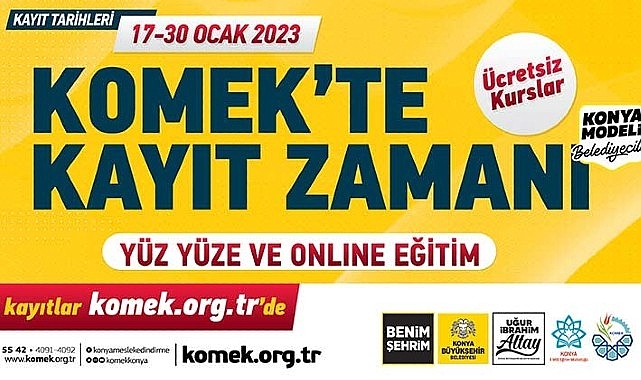 KOMEK Yeni Dönem Kayıtları 17-30 Ocak Arasında