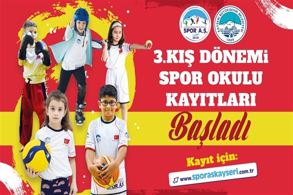 Kayseri Büyükşehir Spor A.Ş.’nin 3. Kış Dönemi Spor Okulu kayıtları başladı