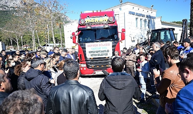 Kemer'in ilk yardım tırı yola çıktı