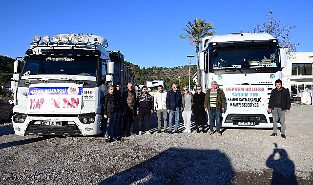 Kemer'den deprem bölgesine 6 yardım tırı