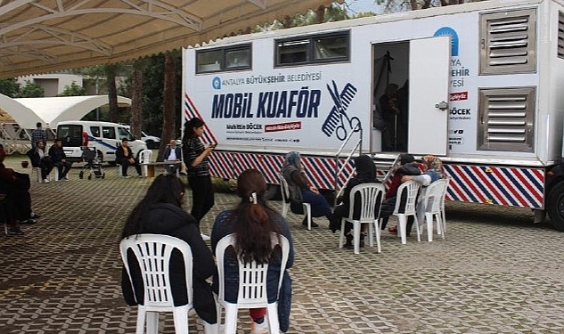 Mobil Kuaför depremzedeler için Akseki ve Kemer'de