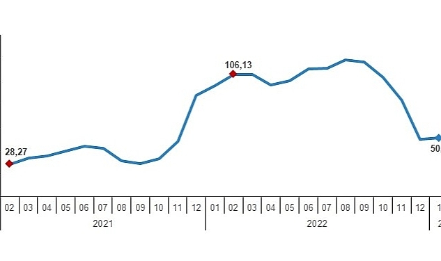 TÜİK: Yurt Dışı Üretici Fiyat Endeksi (YD-ÜFE) yıllık %48,13, aylık %0,42 arttı