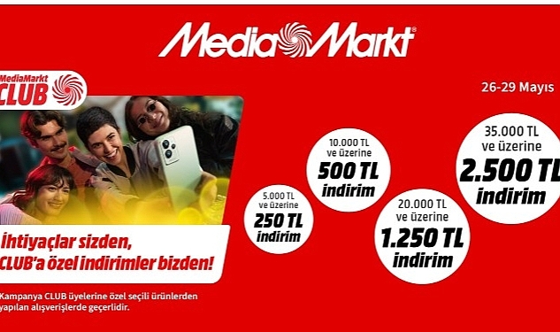 MediaMarkt'tan CLUB üyelerine özel   2.500 TL'ye varan indirim