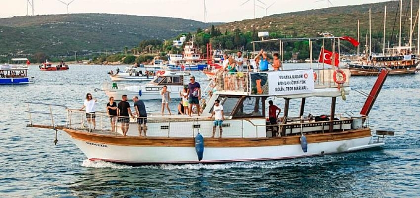 Sığacık Körfezi’nde yat limanına tepki; Doğa katliamına hayır dediler