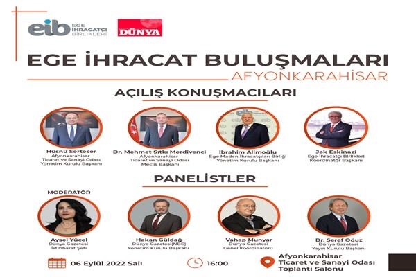 Ege İhracat Buluşmaları’nın 5. durağı Afyonkarahisar olacak