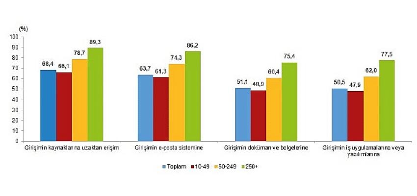 İnternet erişimine sahip girişimlerin oranı yüzde 96,0 oldu