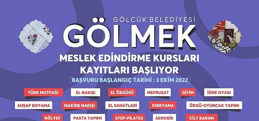 Gölmek Kurslarına Kayıtlar Başlıyor