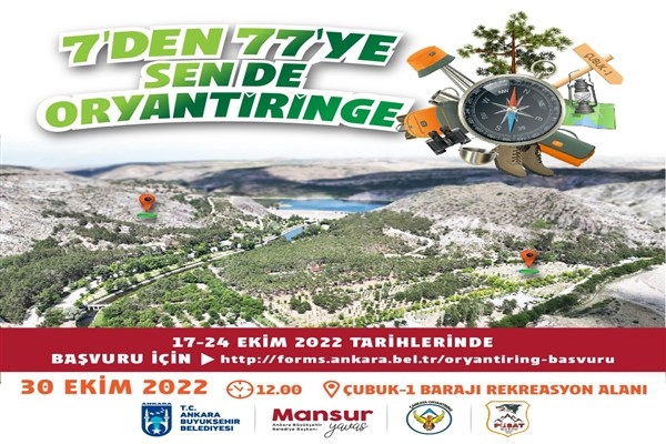 Ankara Çubuk-1 Barajı Oryantiring etkinliği yapılacak