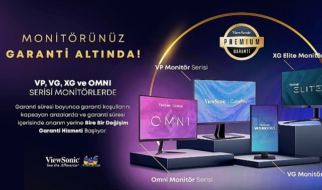 ViewSonic, yüksek standartlı monitör serileri için 'Premium Garanti Hizmeti' dönemini başlattı